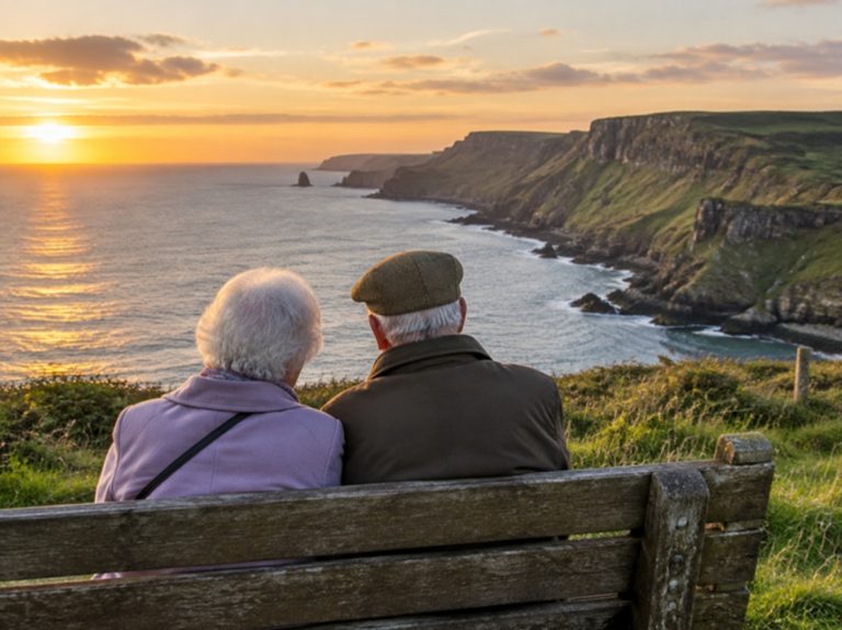 Our bench above the Causeway coast